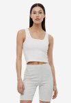 Ribbed Cycling Shorts - Light Grey Marl