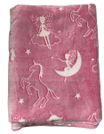 Magic Glow In The Dark Blanket Throw With Star Sky Objects
