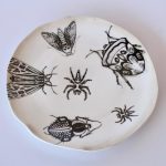 Insects Design Ceramic Plate Irregular – 21CM