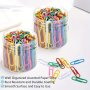 200PCS/BOX Metal Paper Clip Durable Rust Resistant Coated Paper Clips Reusable Solid Color Paper Clips Colored Paper Clips For Office School Document Organizing