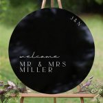 Byron Black Acrylic Wedding Sign 3MM Custom Sign
