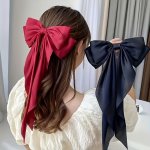 1PC Fashionable Elegant Ribbon Bow Hair Clip - Non-electric Other Material Hair Accessory For Girls