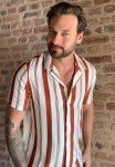 Vertical Stripe Short Sleeve Shirt - White