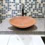 Terracotta Concrete Oval Basin 50X35X15CM - High Strength Chip Resistant