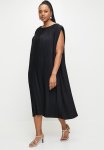 Edit Pleated Tunic Maxi Dress - Black