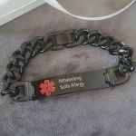 CBA102517 - Personalized Medical Alert Bracelet Stainless Steel - Black