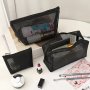 3pcs Set Nylon Mesh Makeup Bags - Lightweight Portable Cosmetic Organizer For Travel & Toiletries Storage