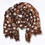 Multi Circle Print Bamboo Scarf - Chocolate Free