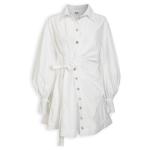 White Poplin Structured Shirt Dress