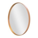 Wooden Bronze Deep Frame Round Mirror - 100CM