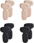 Heel Grips Anti Slip Shoe Inserts For Too Big Shoes Black Beige - 4 Pairs