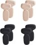 Heel Grips Anti Slip Shoe Inserts For Too Big Shoes Black Beige - 4 Pairs