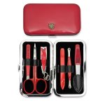Manicure Set Red Artificial Leather 7848 Mc Red