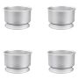 4 Pack - Heavy-duty Round Cake Mold With Removable Base - Silver