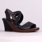 Merisa Leather High Wedge - Black - 8
