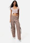 Button-front Pointelle Jersey Top - Pink