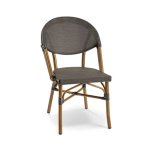 Tela Meshed Metal Chair - Bamboo Finish
