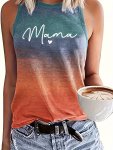 Mama Letter Print Crew Neck Tank Top Casual Sleeveless Top For Spring & Summer Women's Clothing