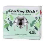 Stainless Steel Round Chafing Dish 6.0L Roll-top