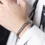 1pc Stainless Steel Cuban Chain Bracelet Men's Hip-hop Accessories Cool Fashion Couple Jewelry Father's Day Gift