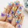 20pcs Mixed Colorful Resin Butterfly Charms Mini Glitter Crystal Nail Art Rhinestones Flat Back Appliques For DIY Wedding & Scrapbook Crafts
