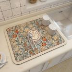 1PC Fabric Dish Drying Mat Fantasy Style Draining Mat Diatom Mud Kitchen Drain Pad Bowl And Plate Drying Pad Washable Bar Table 