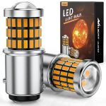 Nilight 1157 LED Bulb 2PCS 57LED Amber Yellow 2057 2357 BAY15D 7528 Front Rear Turn Signals Light Tail Light With Projector Repl