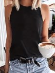 Women's Casual Sports Tank Tops Breathable And Soft For Sports And Daily Life Wear Solid Color