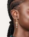 Goldair Gold Plated Blue Evil Eye Cubic Zirconia Drop Earrings