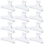 White Hair Jaw Butterfly Clips hair Sectioning Clips - 12 Piece