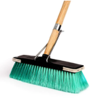 Deluxe Broom Flagged Bristles Wooden Handle