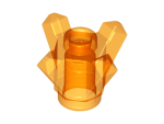 Parts Rock 1 X 1 Crystal 4 Point Brick Round 1 X 1 With 4 Upward Fins Points 11127 - Trans Orange