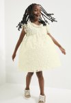 PoP Candy Floral Applique Dress - Ecru