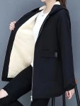 Zipper Front Side Pockets Jacket Casual Long Sleeve Hooded Jacket For Fall & Winter Women's Clothing