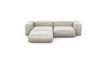 Three Module Chaise Sofa - Velvet - Creme - 272CM X 220CM