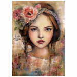 Deco Print Mixed Media Girl 2