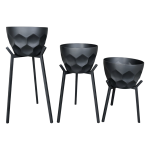 Metal Planters With Stands - Set Of 3