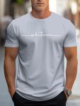 Crew Neck Letter Print Men's Fashionable Summer Short Sleeve Sports T-Shirt Comfortable And Versatile