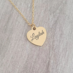 Ashley Personalized Heart Name Necklace Gold Stainless Steel Adjustable 45CM Chain