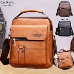1PC Men's Handbag Men's Shoulder Bag Retro Pu Leather Vertical Business Casual Bag