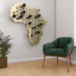 Africa Wine Display - 1200 X 1150 X 150 Mm 61 Bottles Matt Gold