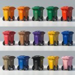 Orange 660 Liter Wheelie Bin - At A Discount
