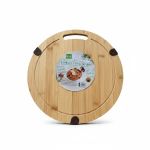 Smte Bamboo Cutting Board 33CM Round Chopping Board - Natural