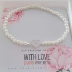 Lizelle 925 Sterling Silver Heart Love Friendship Stretch Bracelet