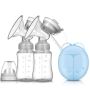 Dual Electric Breast Pump Adjustable Suction & 2 Milk Bottles