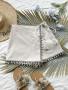 Soleia Vacation Women's Music Festival Wrap Skort With Ribbon Spliced Tassel Binding Texture Fabric Shorts