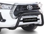 Toyota Hilux 2016 – 2024+ Fleet Nudge Bar Black 409 Stainless Steel Powder Coated Black Asb