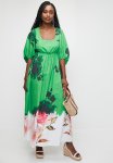 Printed Poplin Empire Maxi Dress - Border Floral