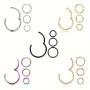 4PCS 316 Stainless Steel Hinged Nose Ring For Men Body Piercing Ring Ear Lip Ring 6/8/10/12MM Seamless Piercing Ring