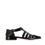 Strappy Leather Sandals -black